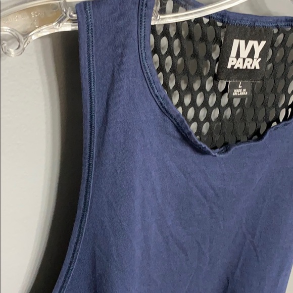 COPY - Ivy Park Mesh Back Logo Muscle Tee in Rainstorm L - Picture 3 of 9